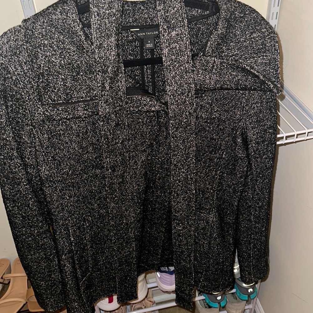 Ann Taylor Grey Tweed Jacket, Side Medium. Hardly worn.